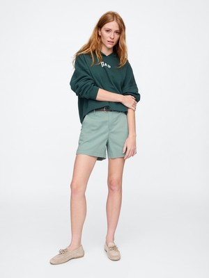 Gap Kadın Yeşil Mid Rise Downtown Khaki Şort