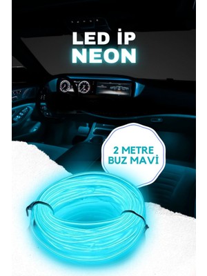 Astraled Buz Mavi Araç içi Aydınlatma İp Neon LED Torpido Ledi Trim 2 Metre