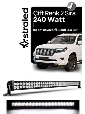 80CM 240W Off Road Tepe Lambası LED Bar Beyaz Aydınlatma