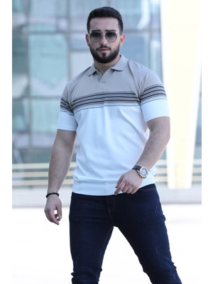 Mishar İtalia Polo Yaka Yarım Fermuarlı Erkek Kısa Kol Triko Tişört