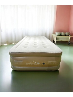 Campout Tek Kişilik Yüksek Şişme Yatak Kamp Seyahat Ev Piknik Şişme Yatak Yerden Yüksek 42CM