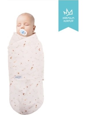 Jusso Desenli Pamuk Kundak 0-3 Ay Beyaz Renkli Yenidoğanlar İçin Rahat Kullanım