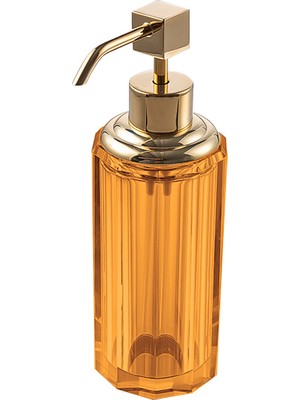 System Banyo Aksesuarları Cyrstal Bath Accessory Soap Dispenser Amber-Gold Color 150 ml