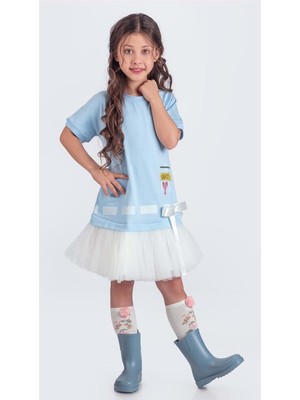 Mnk Baby & Kids Tütü Etekli Yazlık Penye Kız Çocuk Spor Elbise M00703