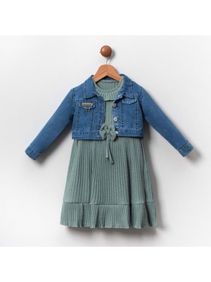 Mnk Baby & Kids Kot Ceketli Kız Çocuk Elbise MNK2119
