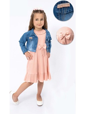 Mnk Baby & Kids Kot Ceketli Kız Çocuk Elbise MNK2119