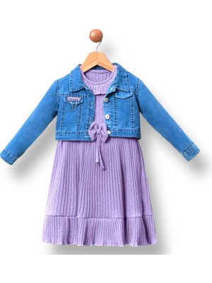 Mnk Baby & Kids Kot Ceketli Kız Çocuk Elbise MNK2119