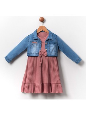 Mnk Baby & Kids Kot Ceketli Kız Çocuk Elbise MNK2119