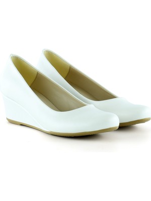 Maya Beyaz Dolgu Topuklu Ayakkabı