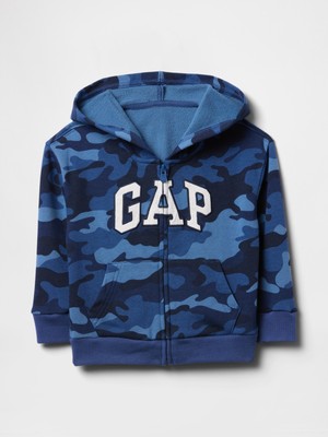 Gap Erkek Bebek Mavi Logo Relaxed Fermuarlı Sweatshirt