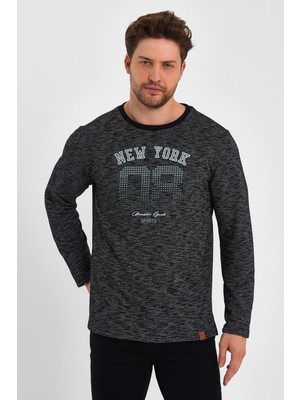 Alexander Gardi Baskılı Yanı Yırtmaçlı Sweatshirt (E23-75101)