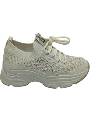 Guja Kadın Bej Triko Sneaker Spor Ayakkabı
