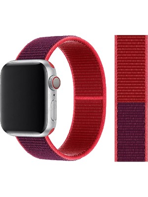 ZORE Watch 44MM Uyumlu Krd-03 Hasır Kordon Zore - 52-Red Purple