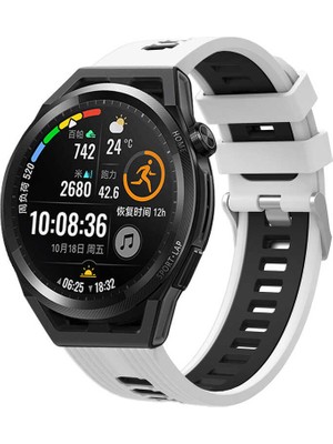 ZORE Gear S2 Krd-55 Uyumlu Kordon Zore - Beyaz-Siyah