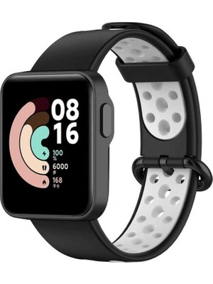 ZORE Xiaomi Redmi Watch 2 Lite Krd-02 Uyumlu Kordon Zore - Siyah-Beyaz