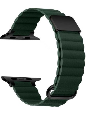ZORE ​​​watch 42MM Uyumlu Krd-78 Pu Deri Kordon Strap Kayış Zore - Koyu Yeşil