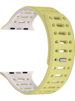 ZORE Watch 10 42MM Uyumlu Zore KRD-124 Silikon Kordon Strap Kayış-Sarı