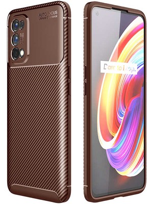 ZORE Realme 7 Pro Kılıf Negro Silikon Kapak-Kahverengi
