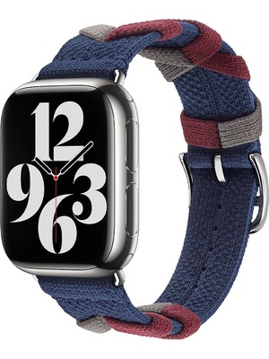 ZORE Watch 7 45MM Uyumlu Zore - Krd-97 Sarmal Örgü Tasarımlı Kordon-Lacivert