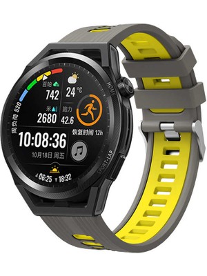 ZORE Galaxy Watch Active 2 40MM Krd-55 Uyumlu Kordon Zore - Gri-Sarı