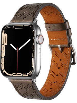 ZORE ​​​watch Ultra 49MM Uyumlu Krd-76 Pu Deri Kordon Strap Kayış Zore - Gri