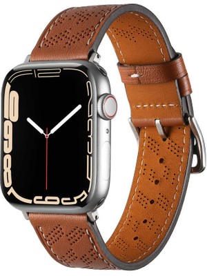 ZORE ​​​watch Ultra 49MM Uyumlu Krd-76 Pu Deri Kordon Strap Kayış Zore - Kahverengi