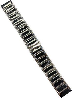 ZORE Gear S2 (20MM) Seramik Metal Kordon Zore - Siyah-Gümüş
