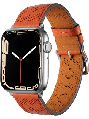 ZORE ​​​watch Ultra 49MM Uyumlu Krd-76 Pu Deri Kordon Strap Kayış Zore - Turuncu