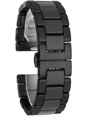 ZORE Huawei Watch Gt 3 42MM Mat Seramik Metal Kordon Zore - Parlak Siyah