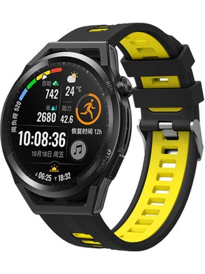 ZORE Huawei Honor Magic 2 46MM Krd-55 Uyumlu Kordon Zore - Siyah-Sarı