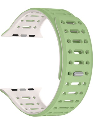 ZORE Watch 7 45MM Uyumlu Zore KRD-124 Silikon Kordon Strap Kayış-Açık Yeşil-Starlight