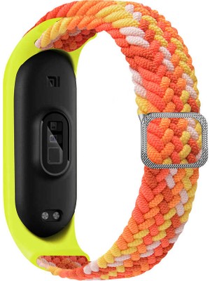 ZORE Xiaomi Mi Band 5 Uyumlu Krd-49 Örgü Kordon Zore - Colorful Orange