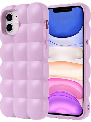 ZORE Apple iPhone 12 Kılıf Parlak Esnek Silikon Dom Dom Kapak-Lila