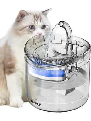  Akıllı Sesiz Kedi Köpek Sessiz Şeffaf Otomatik Pet Su Pınarı Çeşmesi Sebili