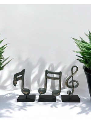 3'lü Müzik Notası Dekoratif Obje