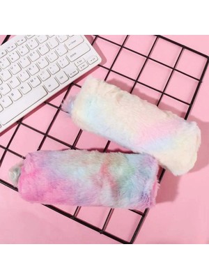 Çılgıntrend Ponponlu Gökkuşağı Peluş Tüylü Kalemlik