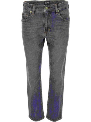 Versace Jeans Couture Yüksek Bel Dar Paça Standart Mavi Kadın Denim Pantolon 77HAB519
