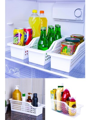 Omilife Çok Amaçlı Plastik Dolap Içi Düzenleyici Saklama Kutusu Organizer Sepet 34 * 13