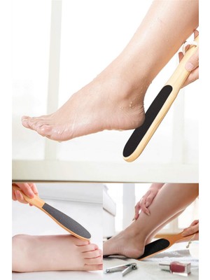 Omilife 2 Yönlü Tahta Topuk Törpüsü Doğal Malzeme ile Etkili Ayak Bakımı için 1 Adet