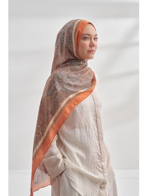 Armanda Etro Etnik Desen Şal 6036-Turuncu