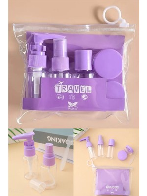 Omilife Seyahat Banyo Seti 6 Parça Pratik Taşıma Çantası ile Şeffaf ve Dayanıklı Renkli