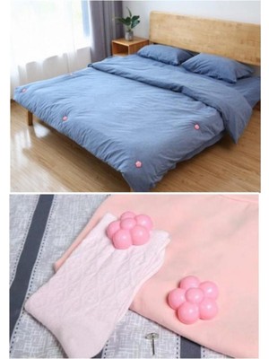 Rozia Nevresim Yorgan Sabitleme 8 Adet Gül Desenli Battaniye Kırlent Sabitleyici Kılıf Tutucu Aparat Iğne