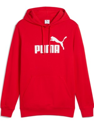 Puma Erkek Kapüşonlu Sweatshirt 2XL Düz Desenli Kırmızı Sezonluk Rahat Kesim