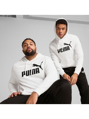 Puma Essentials No 1 Logo Erkek Beyaz Kapüşonlu Sweatshirt