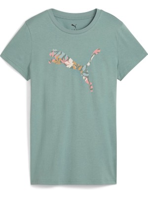 Puma 68508130 Graphics Floral Cat Logo Tee Kadın Spor Tişört
