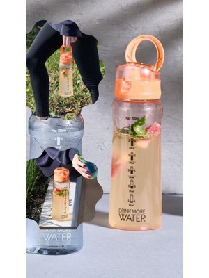 Sports Women 700 ml Sızdırmaz Kapaklı Matara - Polikarbon Kolayca Taşınabilir Suluk Detoks
