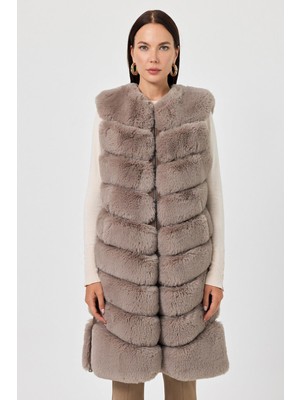 Deri Company Vittoria Vizon Tüylü Uzun Yelek