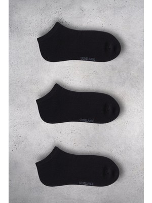 Grimelange MARKELLA Kadın Organik Pamuklu 3 Lü Paket Siyah Çorap