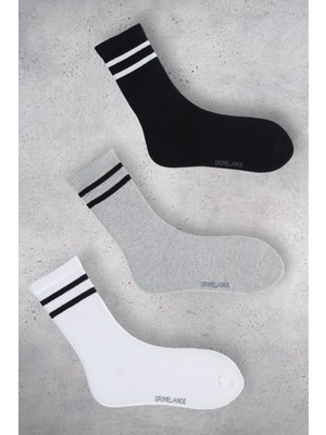 Grimelange SAURON Erkek Organik Pamuklu 3 Lü Paket Çok Renkli Çorap