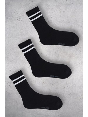 Grimelange SAURON Erkek Organik Pamuklu 3 Lü Paket Siyah Çorap